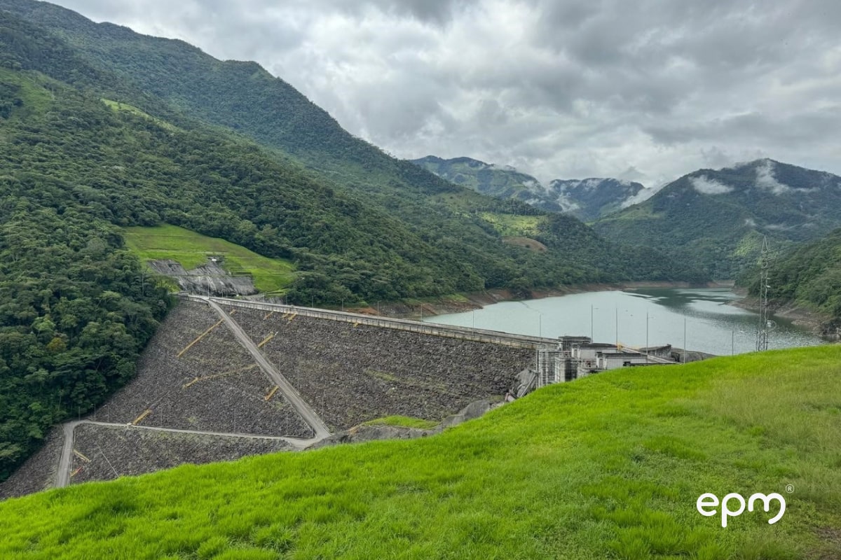 Imagen de la represa en la Central hidroeléctrica Porce III