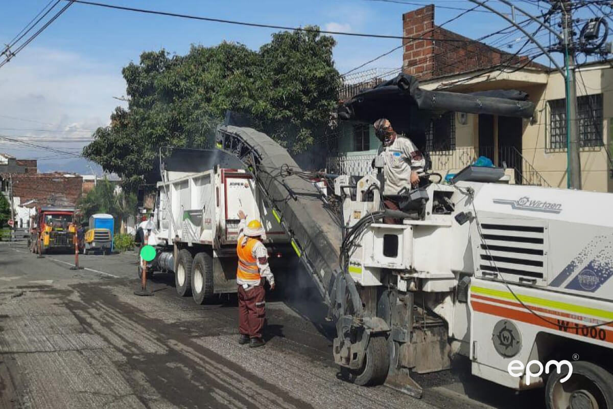 EPM pavimentó 7,3 kilómetros en el primer semestre del año