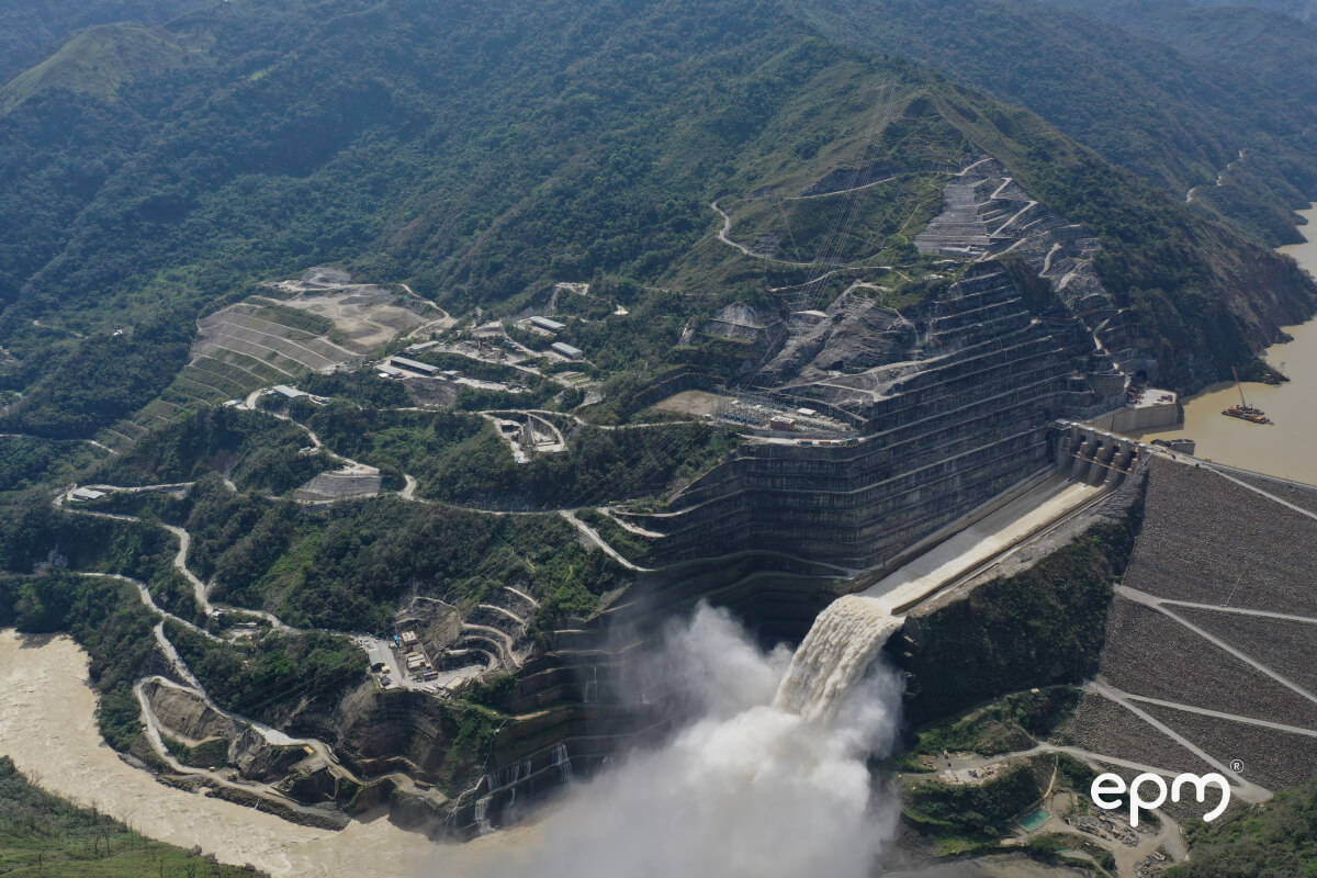 Imagen del embalse de Hidroituango