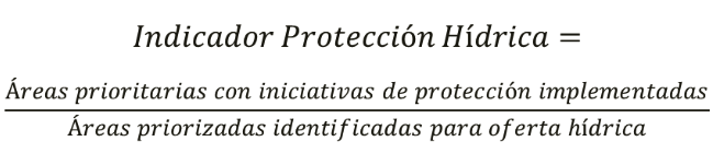 Ecuación de indicador de protección hídrica