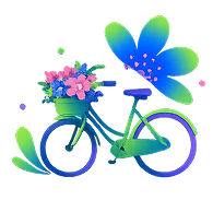 Ilustración de bicicleta con flores