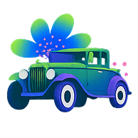 Ilustración de auto clásico