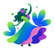 Ilustración de mujer bailando con traje tipico