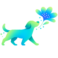 Ilustración de perro con flores