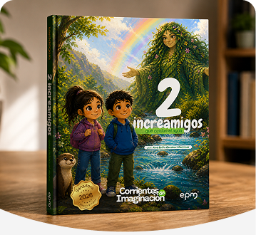Portada de cuento ganador de la categoría 9 a 11 años: 2 increamigos que cuidan el agua